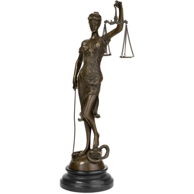 Moritz bronzen beeld Vrouwe Justitia hoogte 40 cm 2,7 kg sculptuur antiek figuur decoratie