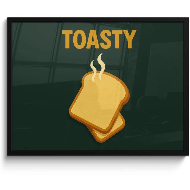 FrameYourWall Poster in lijst - Fotolijst 70x50 cm - Posters - Brood - Tosti - Groen - Minimalistisch - Posterlijst zwart - Decoratie - Wanddecoratie woonkamer - Muurdecoratie slaapkamer