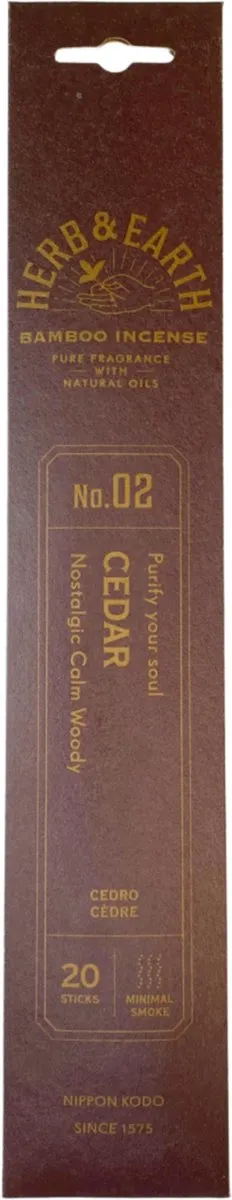 Ruben Robijn Cedar Herb & Earth Nippon Kodo - Wierook Stokjes Bruin