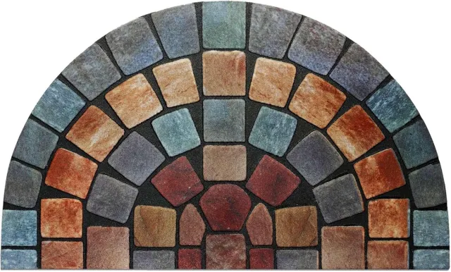 Ibenzoa Duurzame en Vochtafscheidende Entree Mat met Blauw Accent, 75x44cm Blauwe rand