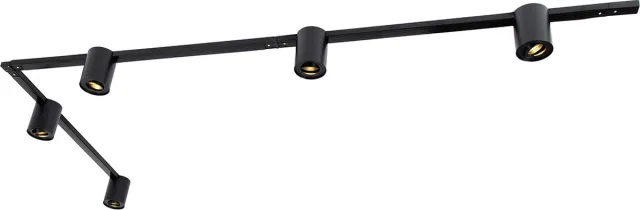 QAZQA rondoo up - Moderne Spot railsysteem verlichting, railverlichting geschikt voor led - 5 lichts - L 285.5 cm - Zwart - Woonkamer | Slaapkamer | Keuken