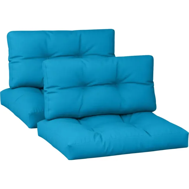 Happiq Palletkussens 2-delig – Zacht, Comfortabel & Duurzaam Design - Blauwe Stoffen Kussens met Holle Vezelvulling voor Binnen