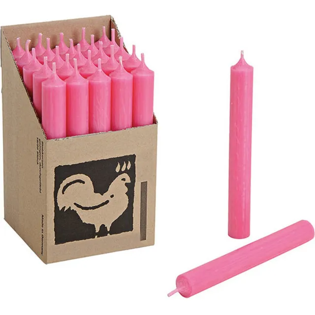G. Wurm Hahn Dinerkaarsen - Roze - 25x stuks - 18 cm - sfeer kaarsen - 7 branduren - kandelaar