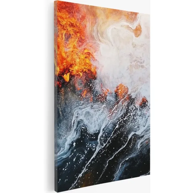 Saammp Canvas Schilderij - Contrasterende kleuren - Abstract kunstwerk - 40x60 - Foto op canvas - Wanddecoratie - Muurdecoratie Woonkamer - Slaapkamer decoratie - Canvas Print Multicolor
