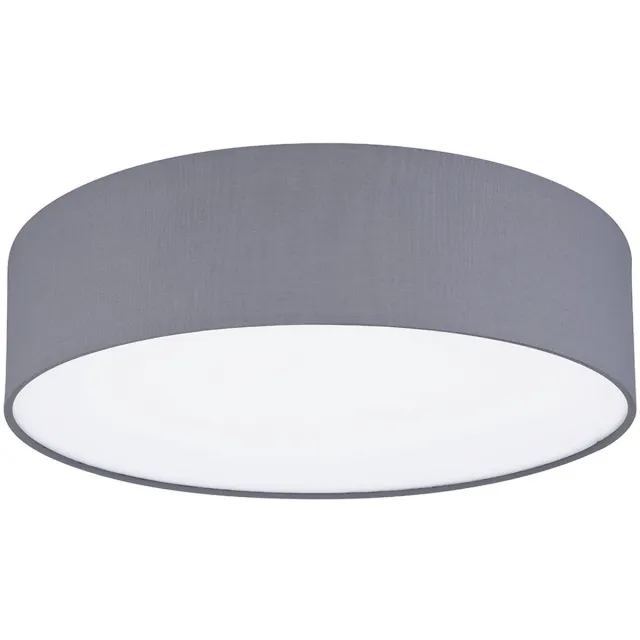 Globo Plafondlamp plafondlamp stof antraciet lamp woonkamer verlichting slaapkamer modern, stof antraciet wit, rond, 3x E27, DxH 40x10 cm