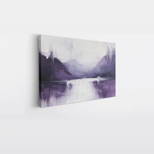 Saammp Canvas Schilderij - Paars - minimalistische kunst - Abstract - 40x30 - Foto op canvas - Wanddecoratie - Muurdecoratie Woonkamer - Kantoor Decoratie Multicolor