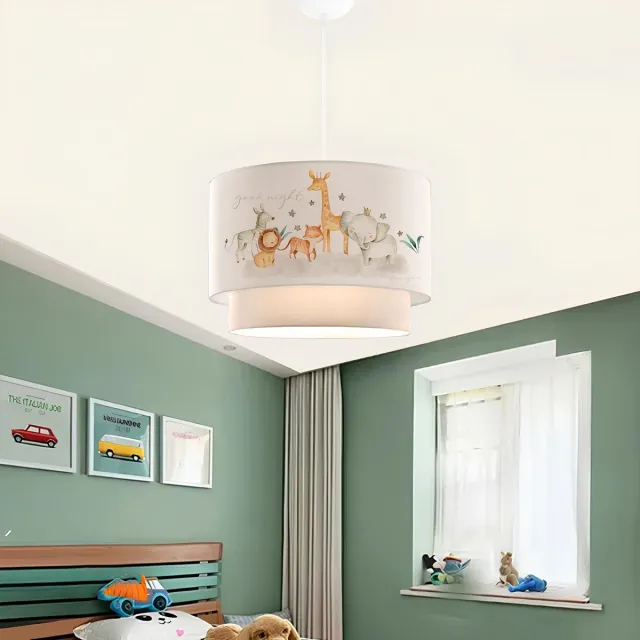 Opviq Asir - Kroonluchter - Veelkleurig - STOFFEN CAP - 31 x 31 x 27 cm