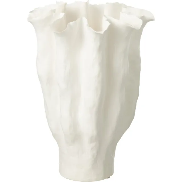 J-Line vaas Calyx - keramiek - wit - large - 42 cm hoog