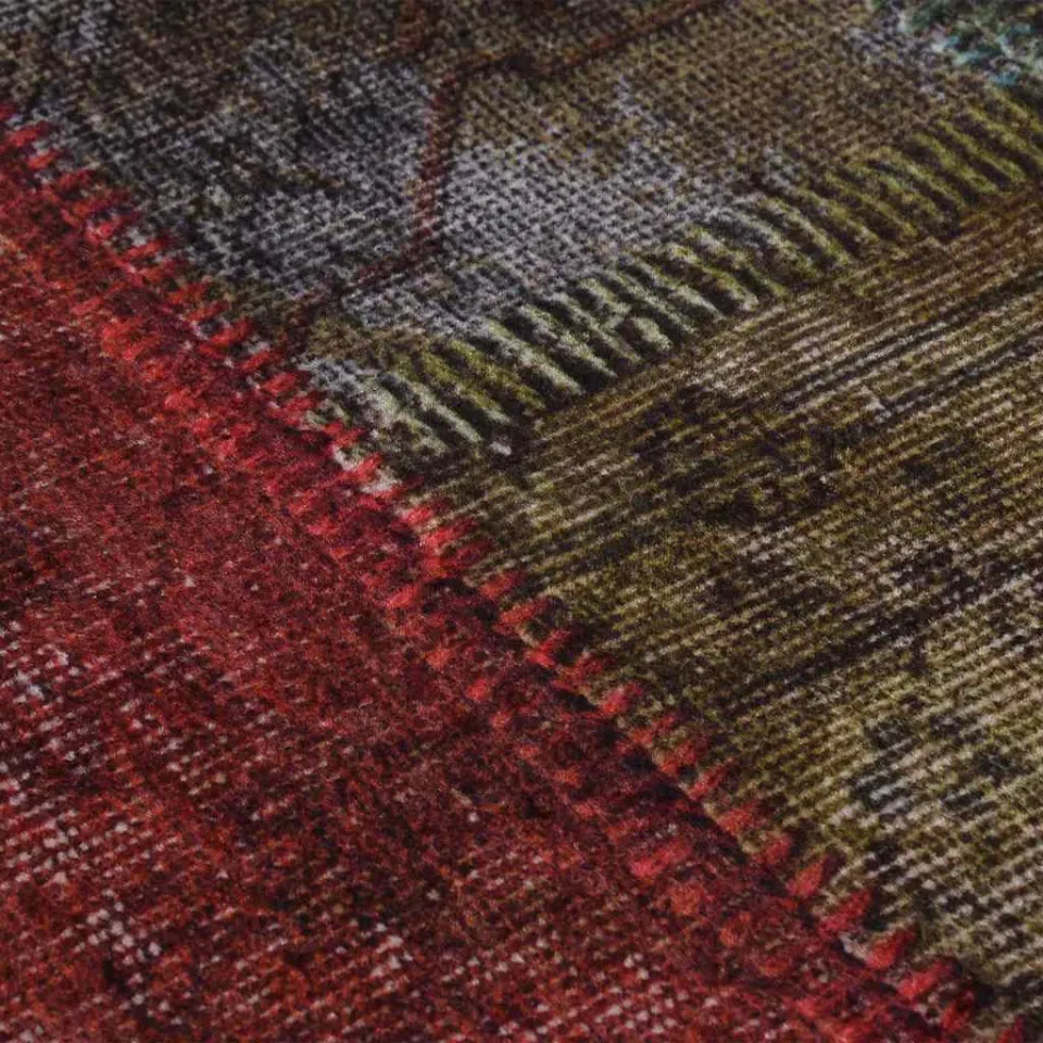 vidaXL Vloerkleed wasbaar patchwork ø120 cm meerkleurig, foto 3