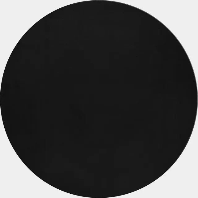Muratap Pouffy Fluffy - Hoogpolig Rond Vloerkleed - Uni Kleur -Zwart - Woonkamer Tapijt - Katoenen Rug- 160 CM Ø