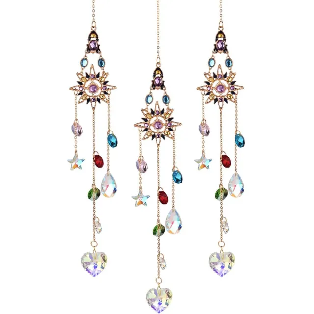 OEMG 3 stuks Kristallen zonnevanger, hangende glazen zonnevanger, Crystal Suncatcher hanger, regenboog-zonnevanger, voor ramen, huis, tuin, Kerstmis, dag, feest, bruiloft Kleurrijk