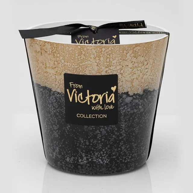 VICTORIA WITH LOVE BY PHILLINE.BE Victoria with Love kaars - Lava Zwart / beige - geurkaars