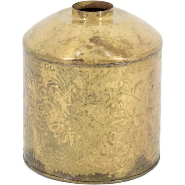 homebound by ky Metalen vaas peach | 6x18x20cm | bloemenvaas metaal Goud