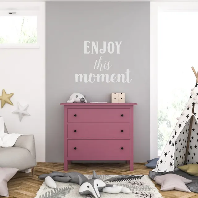 MC Living Muursticker - Enjoy This Moment - 58 x 78 - Licht Grijs