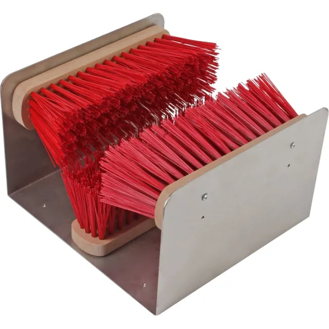 Talen Tools Professionele voetenveger - Schoenborstel - Laarzenborstel- Laarzenknecht - 3 borstels - Nylon - Hoogwaardige kwaliteit Rood
