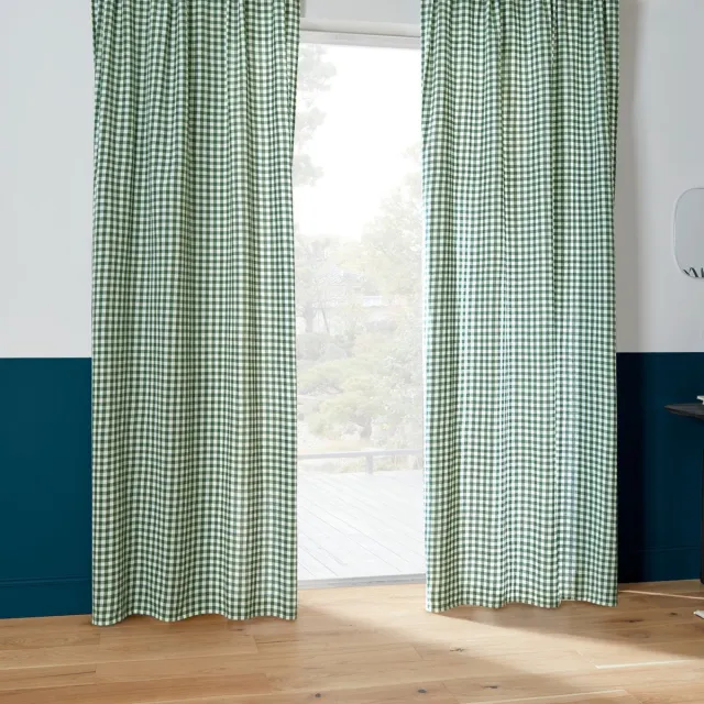 Atmosphera Créateur d'intérieur® Gordijn met vichy-motief van katoen GROOVE Vert