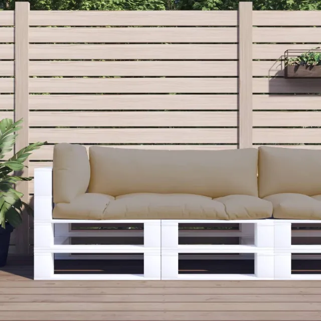 vidaXL Palletkussens 3 st stof taupe