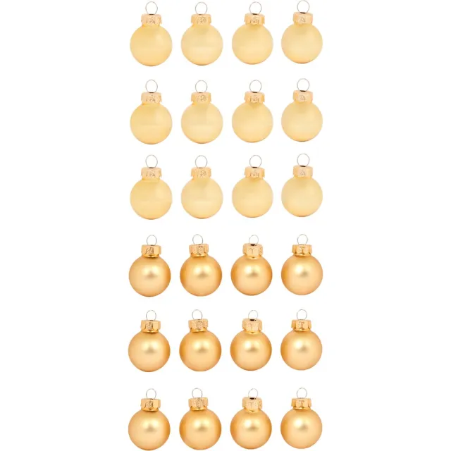 Kerst Musthaves Glazen minikersthangers - diameter 2,5 - 24 stuks - xmas mini baubles goud