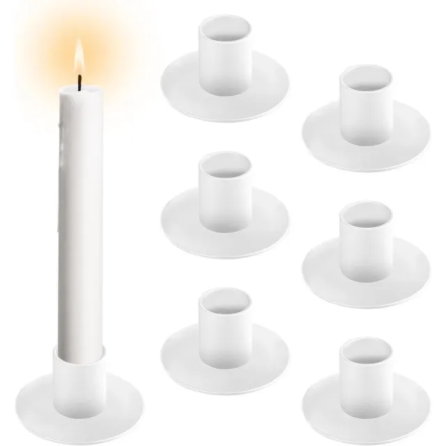 Cosensi Metalen kaarsenhouder voor staafkaarsen, 6-delige set met kaarseninzetstuk, tafelkaarsen voor woonkamer, eetkamer, slaapkamer decoratie. Any
