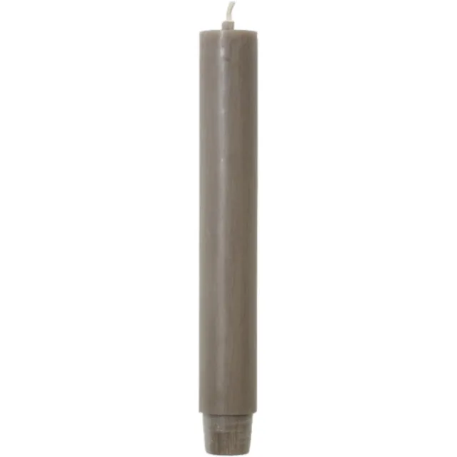 Rustik Lys Dikke dinerkaarsen 'Liv' (Ø 2.6cm, 20 stuks, Warm grijs)