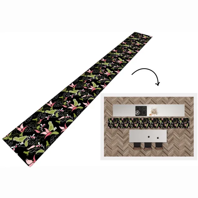 KitchenYeah Keukenloper - Keukenmat - Jungle - Vogel - Patronen - Keuken vloerkleed Multicolor