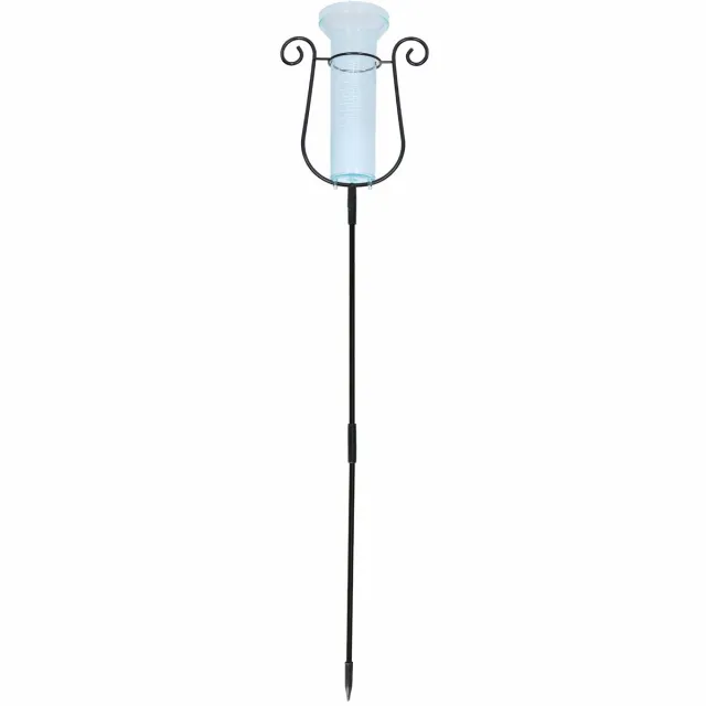 Bellatio Design Regenmeter - 75 cm - groen met zwart - stevige aardpin