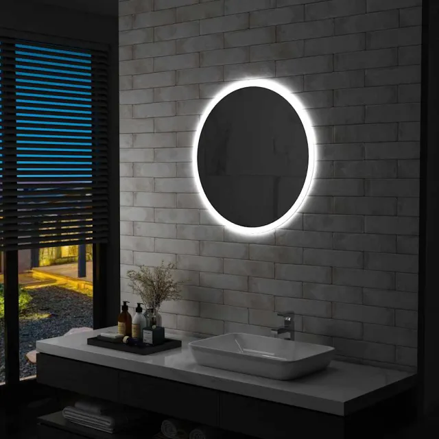 vidaXL Badkamerspiegel LED 70 cm Zilver