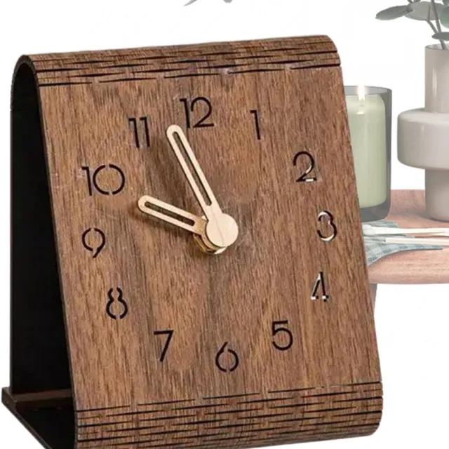 VHV Tafelklok - Kleine analoge klok op batterijen met duidelijke wijzerplaat - Decoratieve bureauklok voor woonkamer en slaapkamer