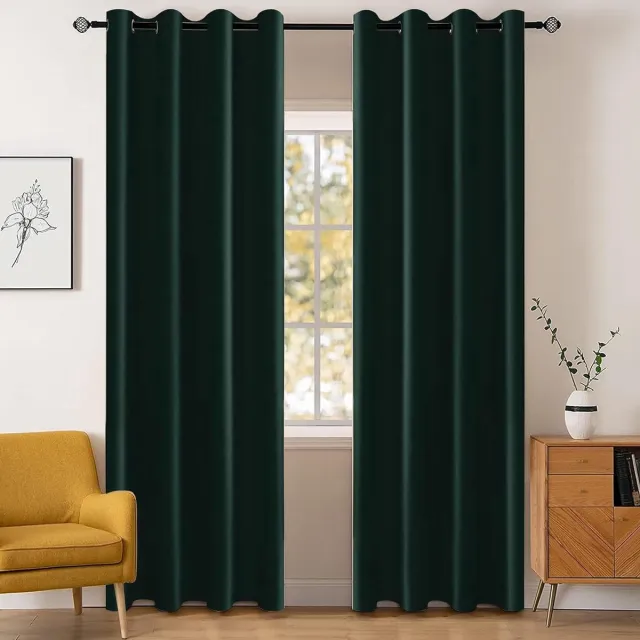 Famanu Waterdichte Gordijnen Set - Isolerend en Geluidsbeschermend - 2 Stuks - Groen - 140x240cm