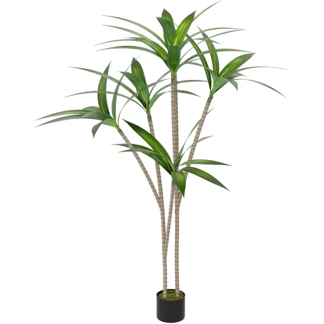 Aufun 180cm Kunstplant Ficusboom Kunstplanten met Natuurlijke Houten Stam Voor Woonkamer Slaapkamer Kantoordecoratie Groente