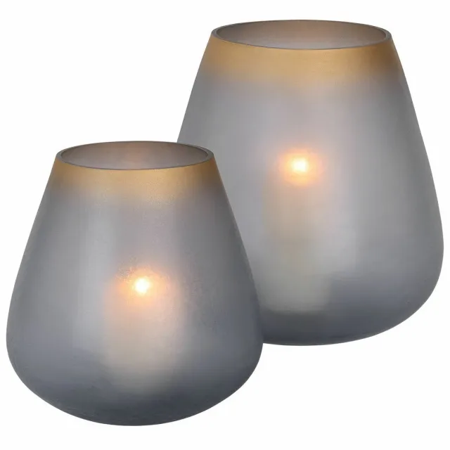 Loberon Windlicht set van 2 Nilorav blauw