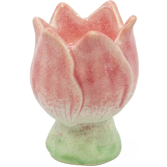 homebound by ky Aardewerk kaarsenstandaard tulp roze Multi