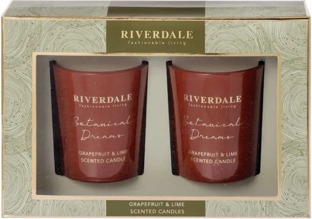 Riverdale geurkaarsjes giftset Lola Grapefruit & Lime Groen