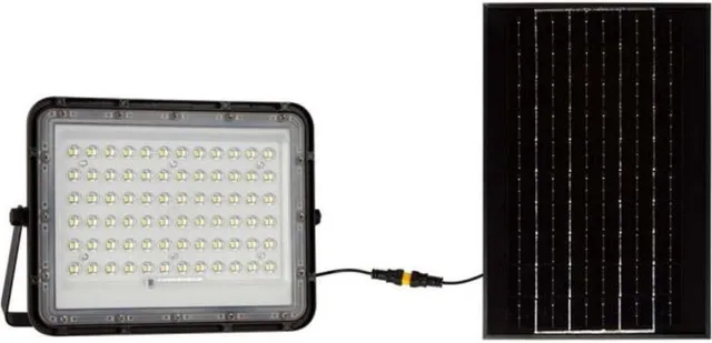 V-TAC VT-120W Solar Schijnwerper - IP65 Waterdicht - Zwart - 10W - 1200 Lumen - 6400K