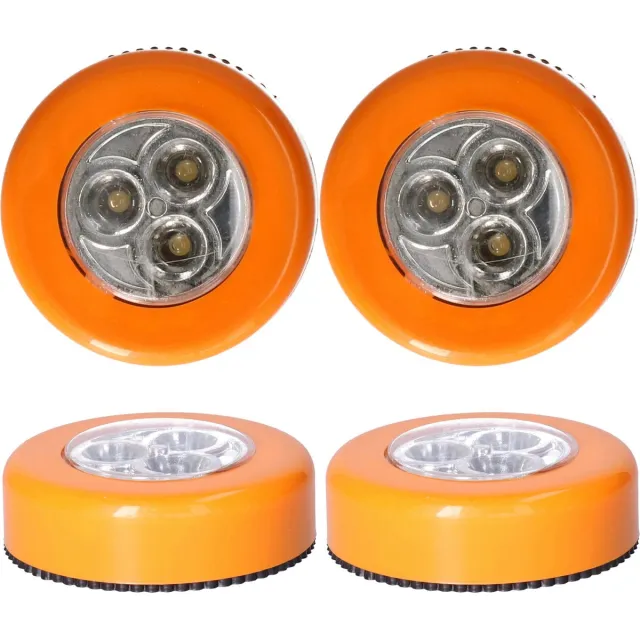 Fiestas Guirca Pompoen verlichting - 4x - led - 6,6 cm - 4 kleuren - pompoen lampje - pompoenlichtje - Halloween Paars