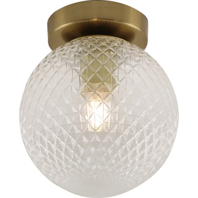 Olucia JOHNSON - Plafondlamp - Transparant / Messing - Vorm: Bol