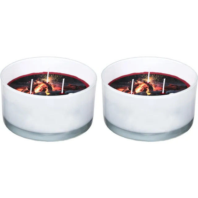 Spaas Geurkaars 3-wiek - Fireside Warmth - Ø13.8cm - circa 28u - 2 kaarsen Wijnrood