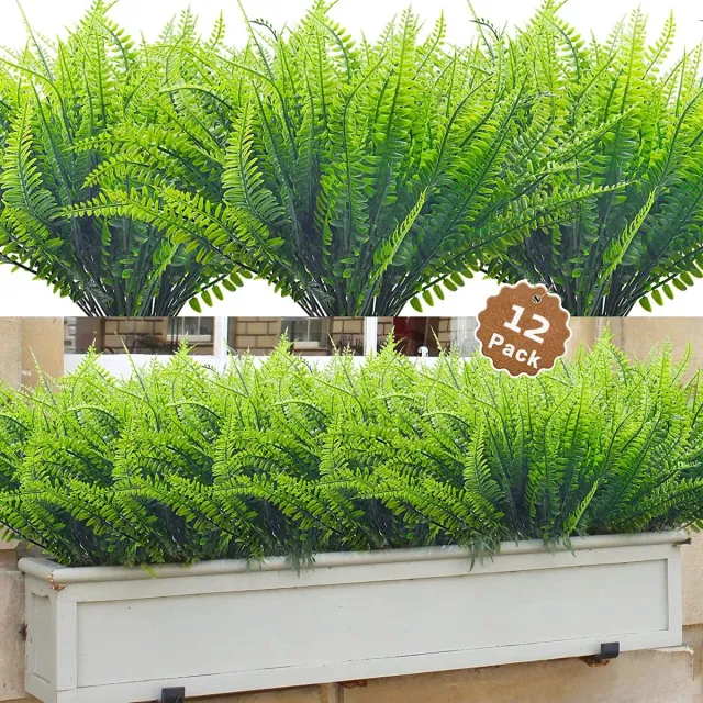 Ibenzoa Realistische Kunstplanten Set van 12 Stuks voor Binnen- en Buitendecoratie groen