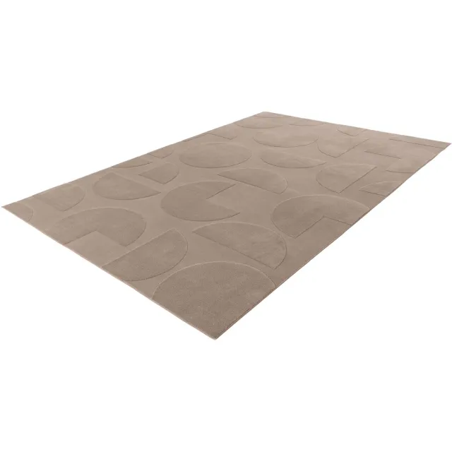 Lalee Japandi Vloerkleed - Laagpolig - Modern Tapijt - Beige - 3D-effect - Minimalistisch Design