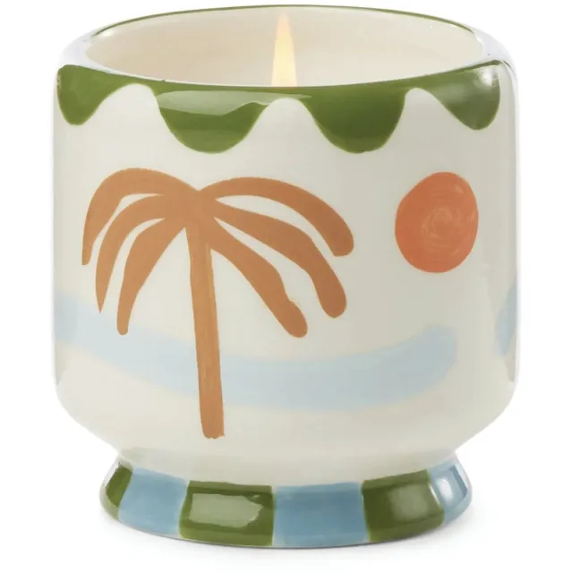 Paddywax Geurkaars A Dopo Palm Tree - zeezout, meloen, citroen (sweet) - keramiek 227 gr. multicolor