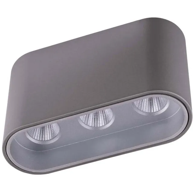 Globo Lighting Plafondlamp LED plafondlamp Hallamp Opbouwlamp grijs zilver Woonkamerlamp, 7W 421lm warm wit, L 10,5x 6,4 cm