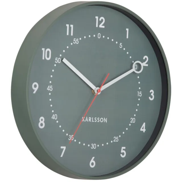 Karlsson Wandklok Fresco - Groen - 31.5x31.5x31.5cm - Wandklok Modern
