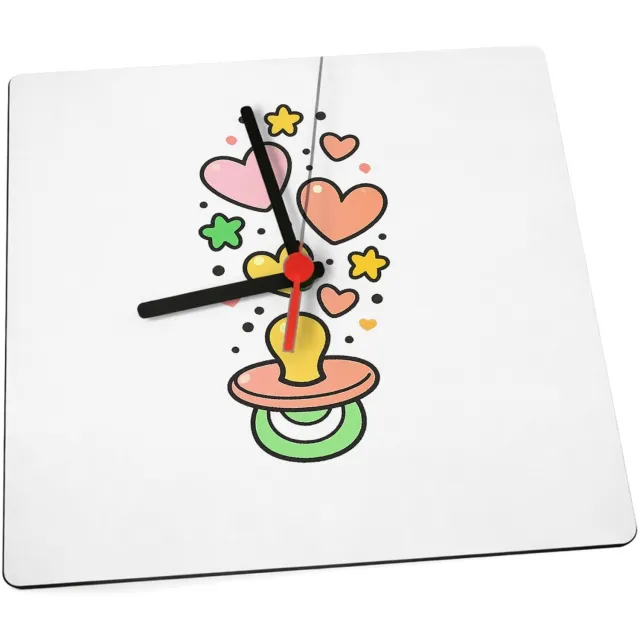 Mr Cadeautjes Klok 19 x 19 - design Een speelse onthulling rond een nieuwe rol in de familie, me | cadeau Wit