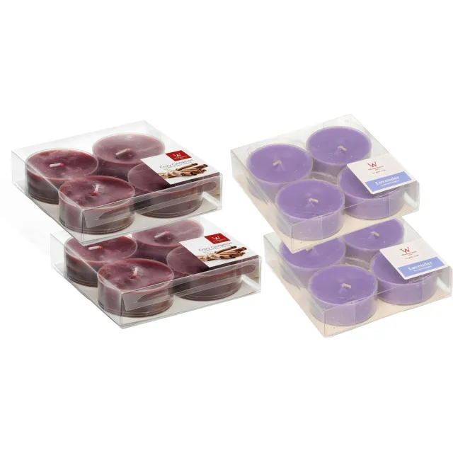 Trend Candles 16x max-size geurkaarsen theelichtjes lavendel en kaneel 8 branduren Multi