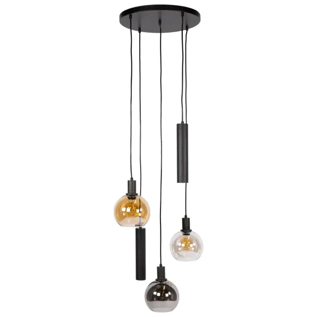 Nest of Nora Hanglamp Siva - 5-lichts met glazen bollen - Artic zwart