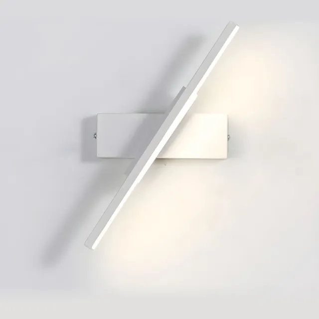 KZQ Minimalistische Draaibare Moderne Wandlamp LED， 40cm Aluminium Wandverlichting IP65 Waterdicht voor Binnen en Buiten， 330° Roterende Sfeerverlichting voor Slaapkamer Woonkamer en Gang， Warm Wit Licht bais