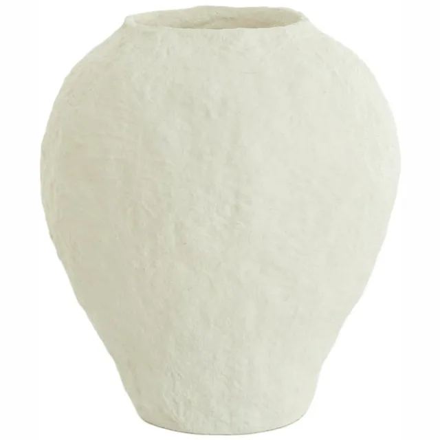 Light & Living Vaas Pantoja - Mat Crème - Ø45cm - Kunststof - Modern - Bloemenvaas - Woondecoratie - Decoratieve vaas voor woonkamer of slaapkamer Wit