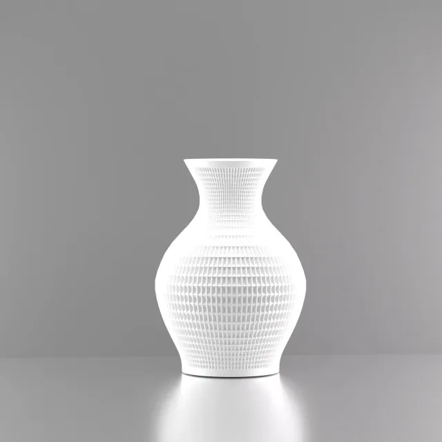3d-gezellig Athene - Vaas - Wit - Maat 25 cm - Kunststof - Modern - Bloemenvaas -100% gerecycled PLA (bioplastic)