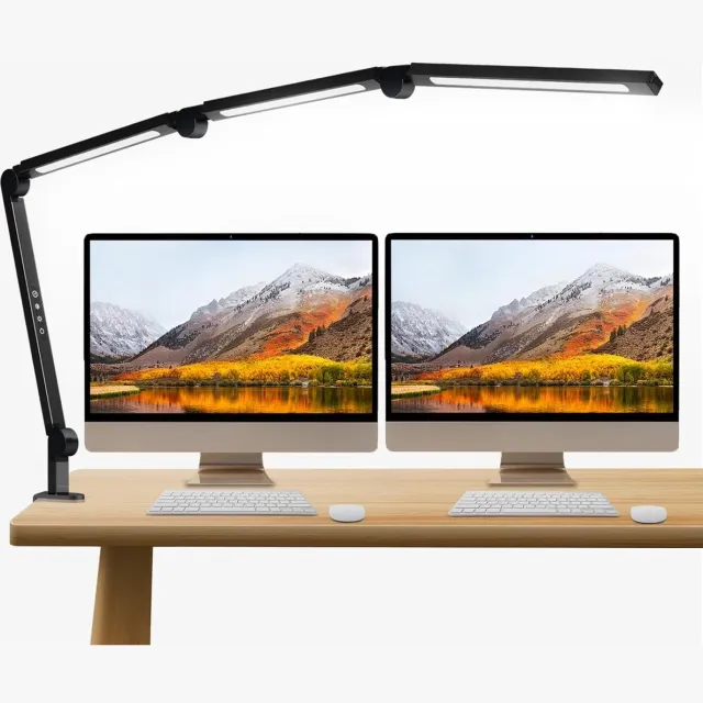 Bolke® bureaulamp - bureaulamp led - bureau lamp - bureaulamp met klem - dimbaar - zwart - warm / koud licht - 360* verstelbaar + afstandbediening