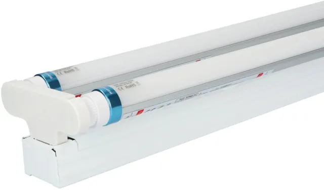HOFTRONIC LED TL armatuur 120cm Dubbel - T8 fitting - flikkervrij - 4000K Neutraal wit licht - 50W 7000lm (140lm/W) vervangt 100 Watt - 5 jaar garantie